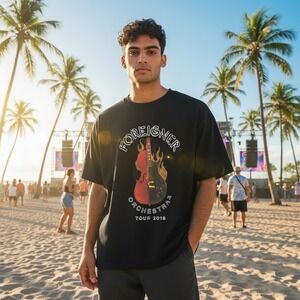 Foreigner Orchestra Tour 2018 Black T Shirt Men's Size S Concert Merch